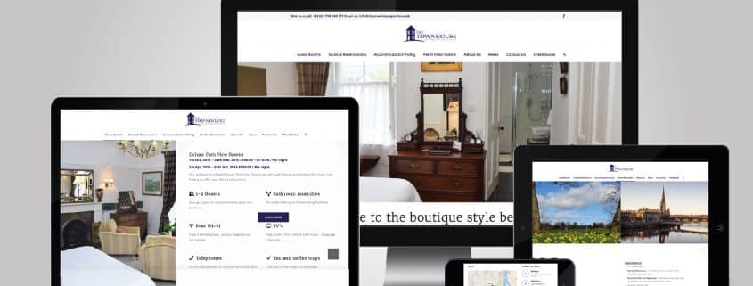 The Townhouse website shown on desktip, laptop, tablet and phone